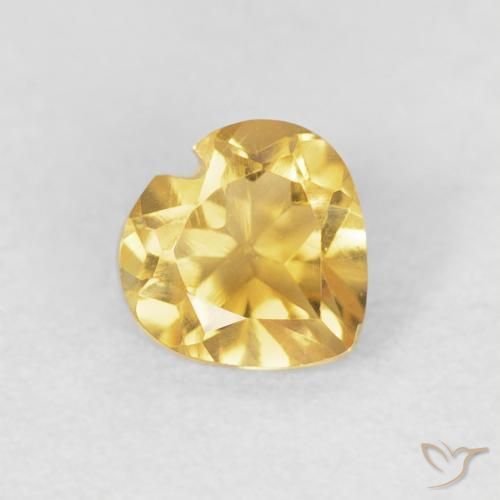 Citrino Dorado natural de 0.48 ct, Corazón, VVS-VS