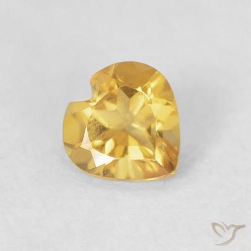 Citrino Dorado medio natural de 0.39 ct, Corazón, VVS-VS