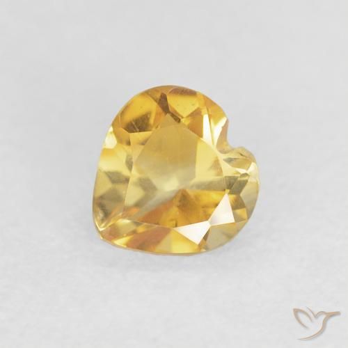 0.42ct Natural Dorado claro Citrino, Corazón, VVS-VS