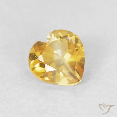 Citrino Dorado claro natural de 0.42 ct, Corazón, VVS-VS