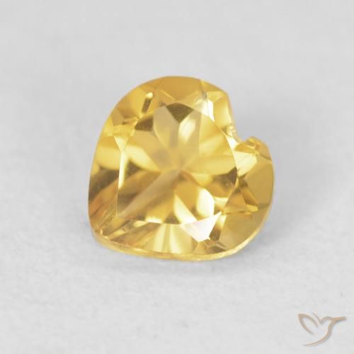 0.64ct Natural Dorado medio Citrino, Corazón, VVS-VS