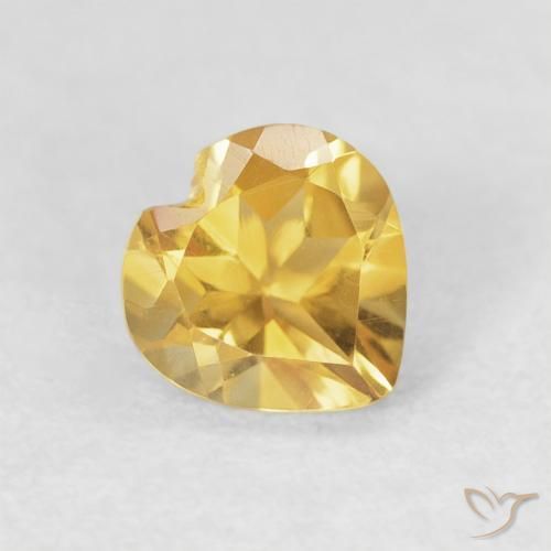 0.67ct Natural Dorado Citrino, Corazón, VVS-VS