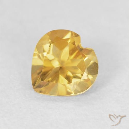 Citrino Dorado natural de 0.67 ct, Corazón, VVS-VS