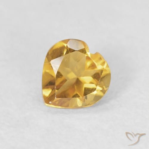 0.34ct Natural Dorado Citrino, Corazón, VVS-VS
