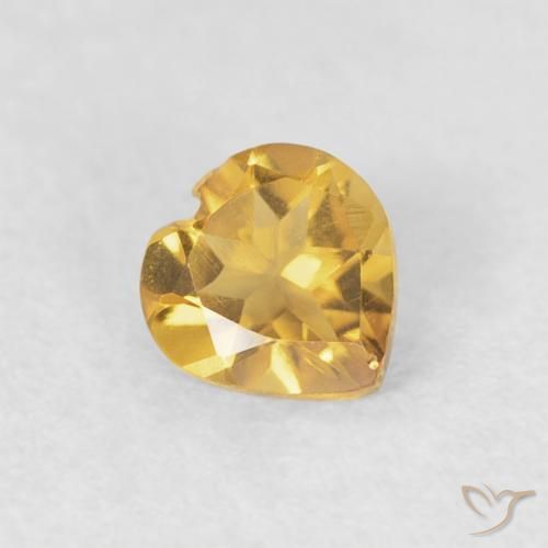 Citrino Dorado natural de 0.34 ct, Corazón, VVS-VS