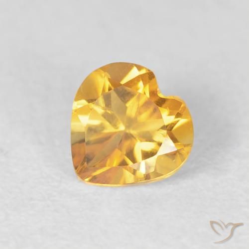 0.41ct Natural Dorado oscuro Citrino, Corazón, VVS