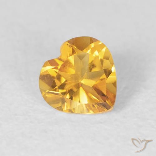 Citrino Dorado oscuro natural de 0.41 ct, Corazón, VVS