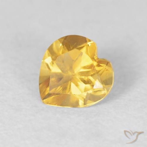 0.42ct Natural Dorado medio Citrino, Corazón, VVS