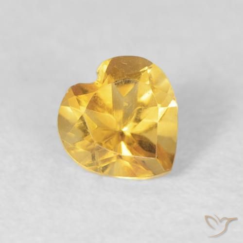Citrino Dorado medio natural de 0.42 ct, Corazón, VVS