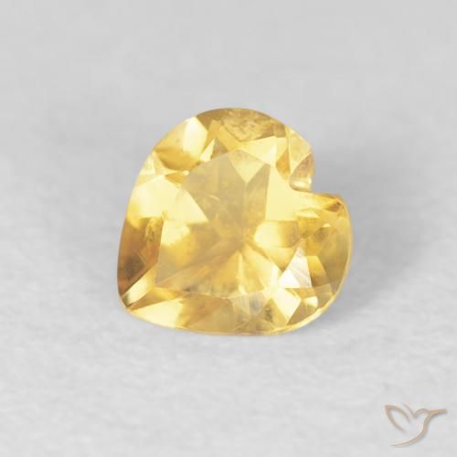 0.43ct Natural Amarillo-dorado claro Citrino, Corazón, VVS