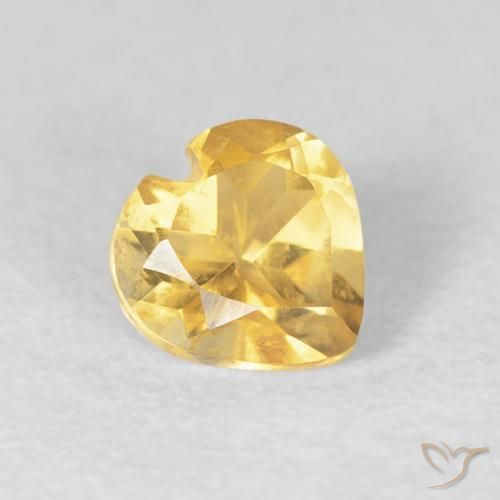 Citrino Amarillo-dorado claro natural de 0.43 ct, Corazón, VVS