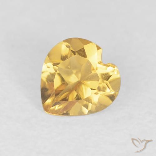 0.42ct Natural Amarillo claro Citrino, Corazón, VVS
