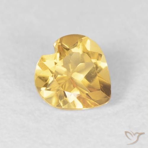 Citrino Amarillo claro natural de 0.42 ct, Corazón, VVS