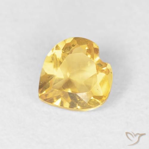0.34ct Natural Dorado claro Citrino, Corazón, VVS