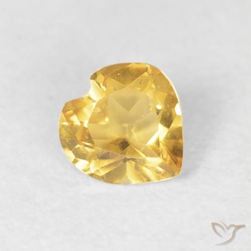 Citrino Dorado claro natural de 0.34 ct, Corazón, VVS