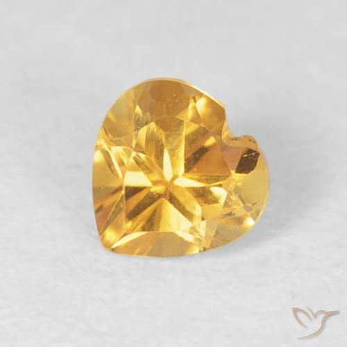 0.45ct Natural Dorado Citrino, Corazón, VVS