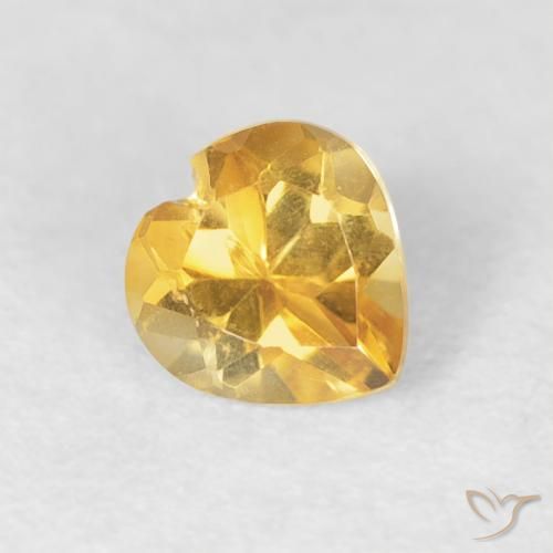 0.45ct Natural Dorado Citrino, Corazón, VVS