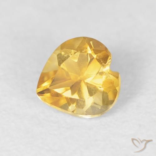 Citrino Dorado natural de 0.45 ct, Corazón, VVS