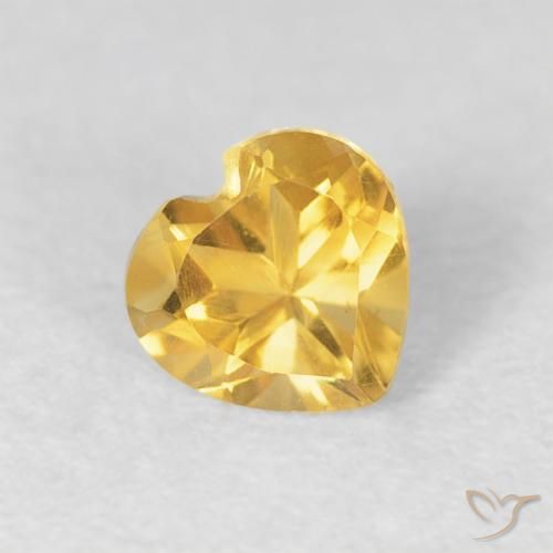 0.46ct Natural Dorado medio Citrino, Corazón, VVS