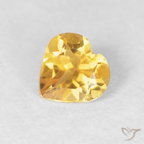 0.38ct Natural Naranja dorado Citrino, Corazón, VVS