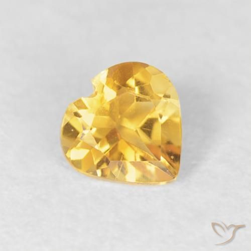 Citrino Naranja dorado natural de 0.38 ct, Corazón, VVS