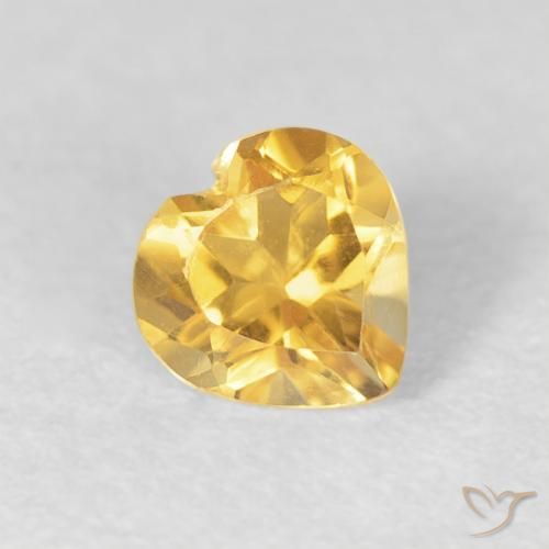 0.45ct Natural Naranja dorado Citrino, Corazón, VVS
