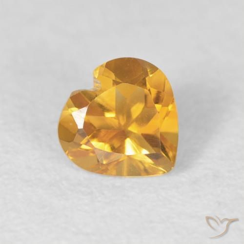 0.40ct Natural Dorado oscuro Citrino, Corazón, VVS