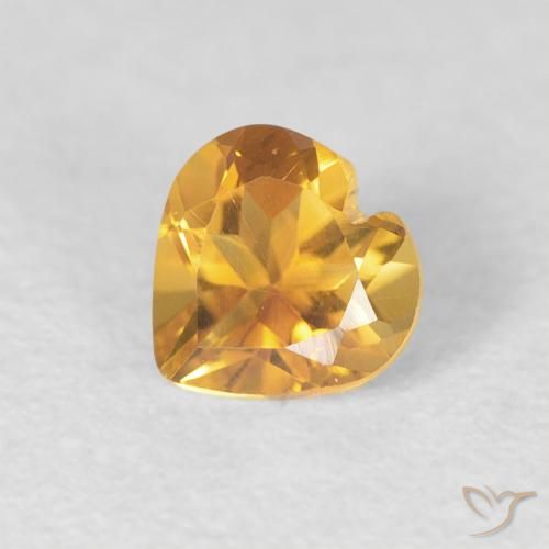 Citrino Dorado oscuro natural de 0.40 ct, Corazón, VVS