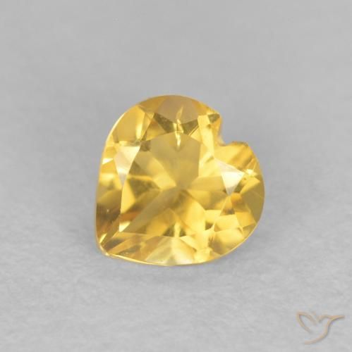 0.35ct Natural Naranja dorado Citrino, Corazón, VVS
