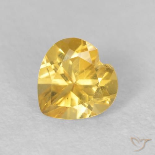 0.42ct Natural Naranja dorado Citrino, Corazón, VVS