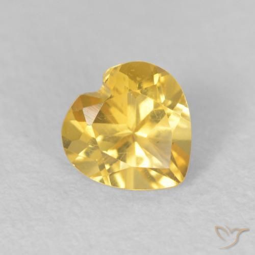 Citrino Naranja dorado natural de 0.42 ct, Corazón, VVS