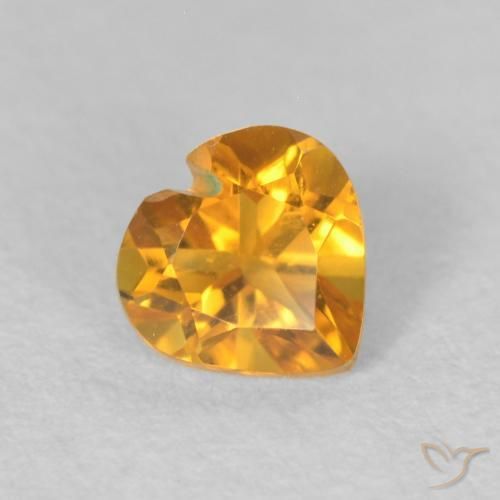Citrino Medium Light Orange-Gold natural de 0.43 ct, Corazón, VVS