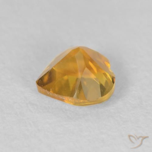 Citrino Medium Light Orange-Gold natural de 0.43 ct, Corazón, VVS