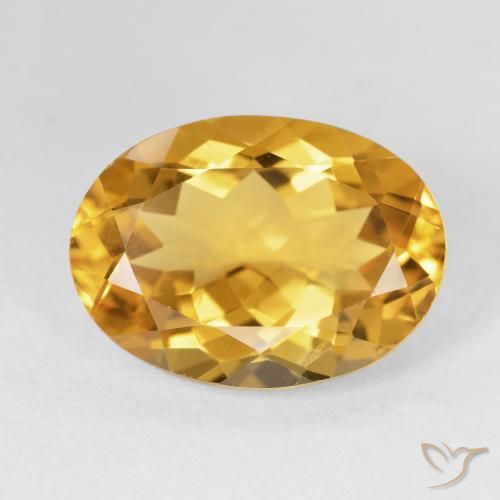 11.61ct Natural Naranja dorado Citrino, Ovalada, VVS