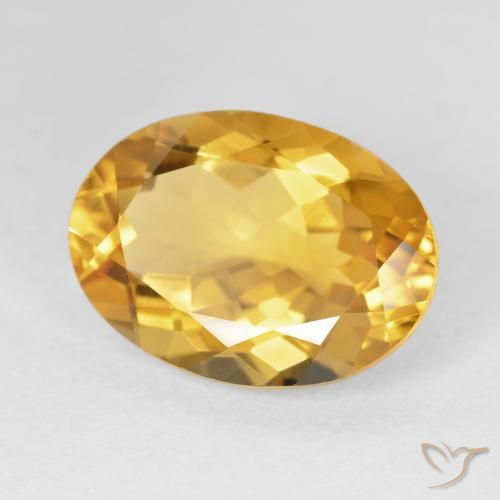 Citrino Naranja dorado natural de 11.61 ct, Ovalada, VVS