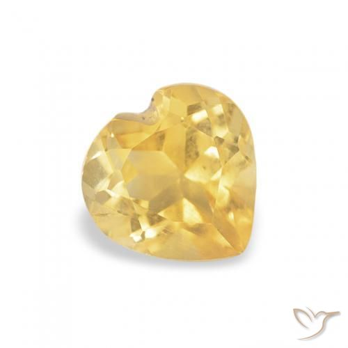 0.50ct Natural Dorado medio Citrino, Corazón, VS
