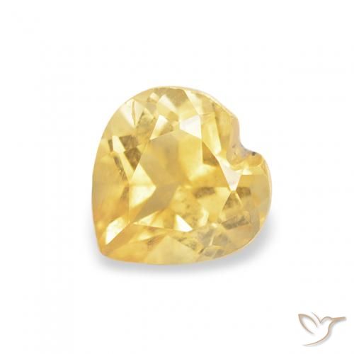 Citrino Dorado medio natural de 0.50 ct, Corazón, VS