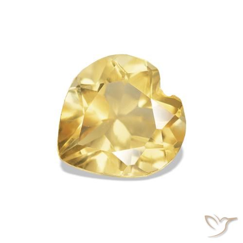 Citrino Amarillo claro natural de 0.63 ct, Corazón, VVS-VS