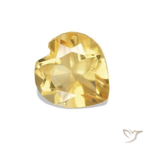Citrino Amarillo claro natural de 0.63 ct, Corazón, VVS-VS