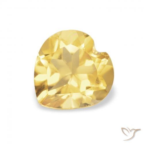 0.69ct Natural Dorado medio Citrino, Corazón, VVS-VS