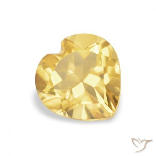 Citrino Dorado medio natural de 0.69 ct, Corazón, VVS-VS