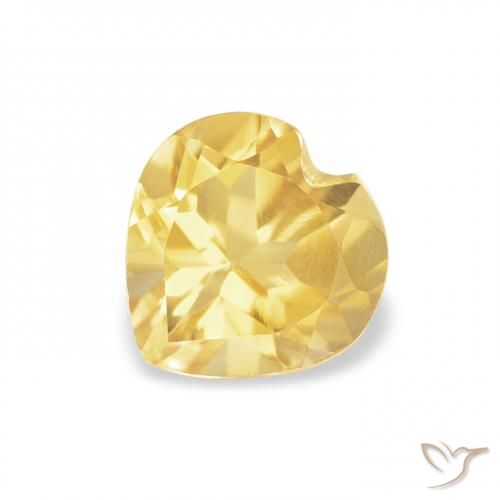 0.69ct Natural Dorado medio Citrino, Corazón, VVS-VS