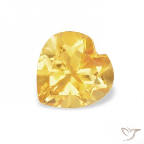 0.74ct Natural Naranja dorado Citrino, Corazón, VVS-VS