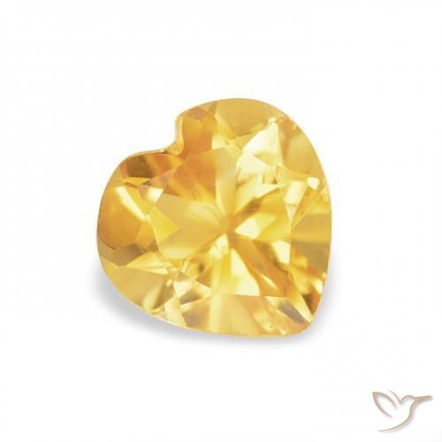Citrino Naranja dorado natural de 0.74 ct, Corazón, VVS-VS