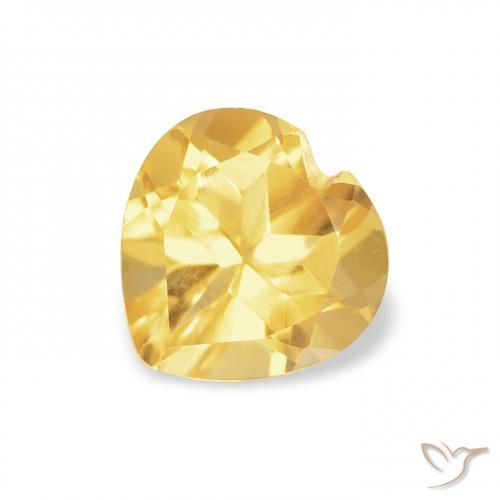 0.72ct Natural Naranja dorado Citrino, Corazón, VVS-VS