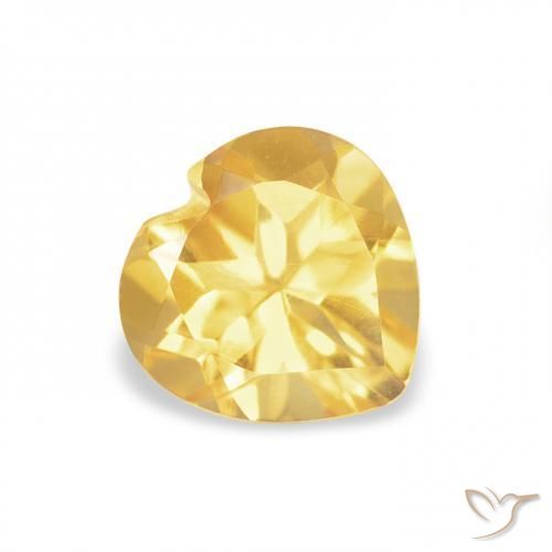 Citrino Naranja dorado natural de 0.72 ct, Corazón, VVS-VS