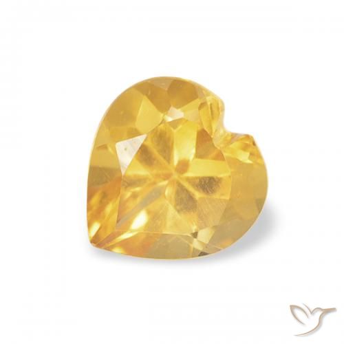 0.41ct Natural Dorado medio Citrino, Corazón, VVS-VS