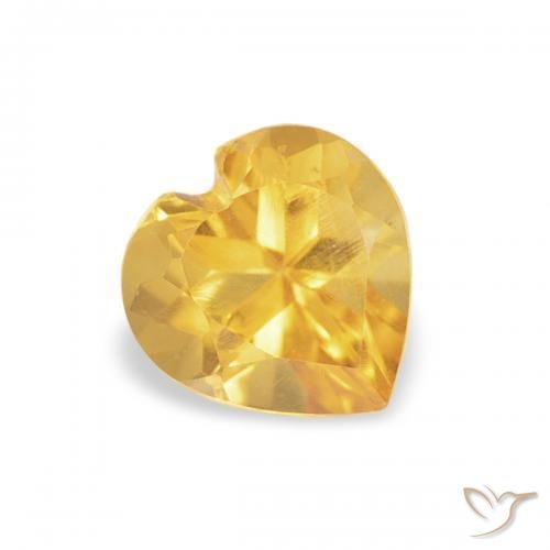Citrino Dorado medio natural de 0.41 ct, Corazón, VVS-VS