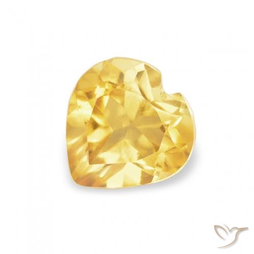 0.48ct Natural Dorado medio Citrino, Corazón, VVS-VS