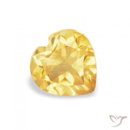 Citrino Dorado medio natural de 0.48 ct, Corazón, VVS-VS